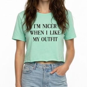Lulus Cropped T Shirt Graphic Fashion Tee SZ Medium & Large NEW!